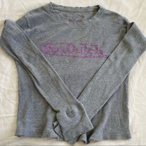 VINTAGE Von Dutch Long Sleeve Waffle Knit Shirt